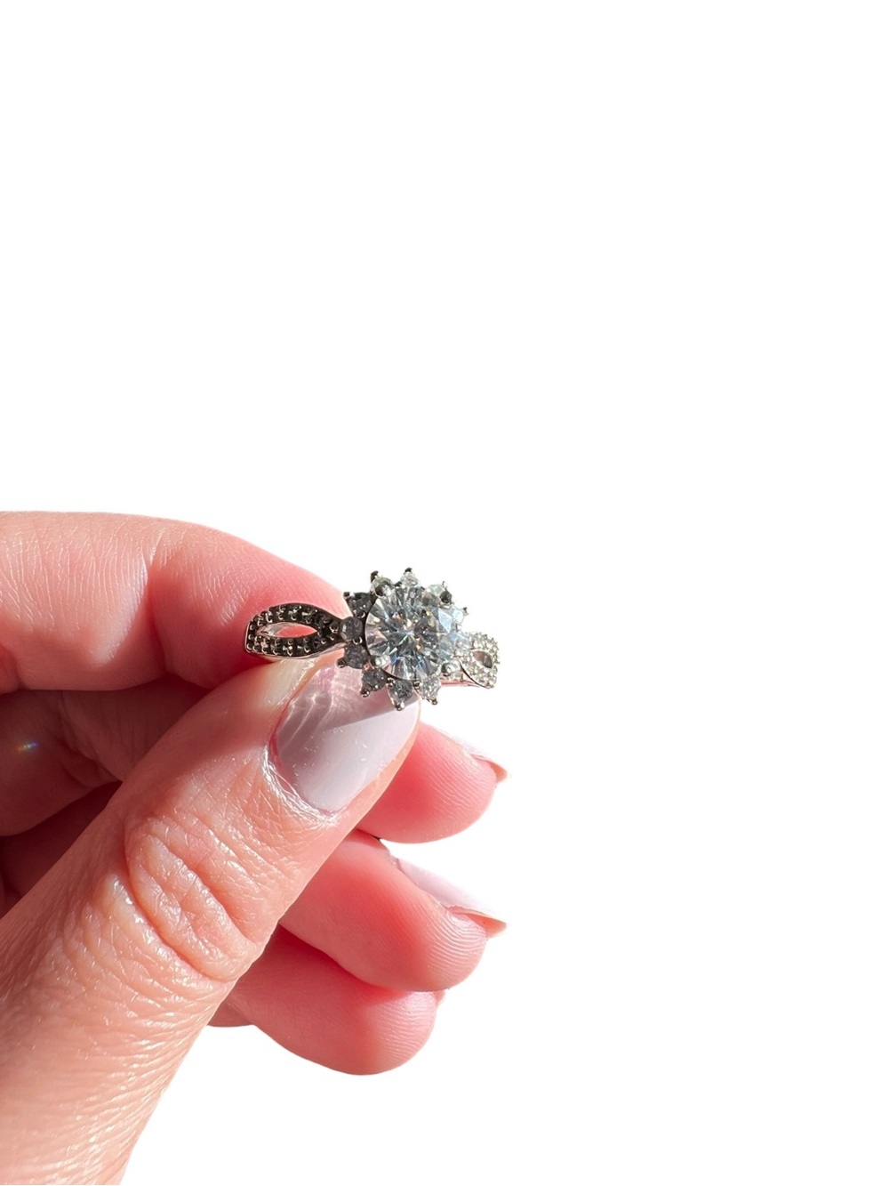 GRA Certified 1.0ct Moissanite Ring 925 Sterling Silver Size 6.5 - NIB